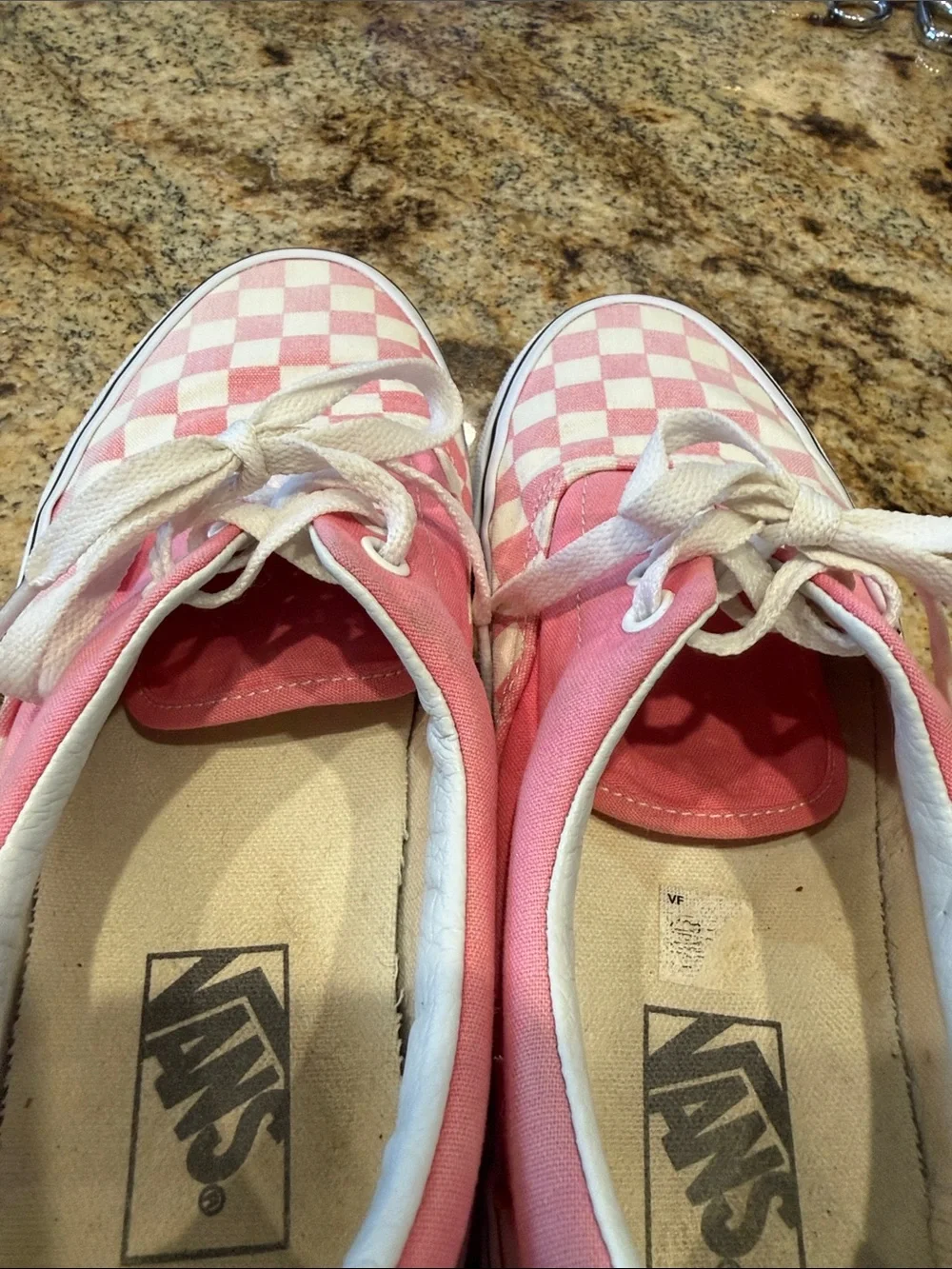 Vans Pink& White Checkerboard on pink lace  Low Top Sneakers unisex w10/m8.5